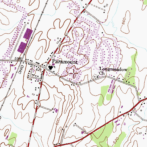 Topographic Map of Paramount Manor, MD