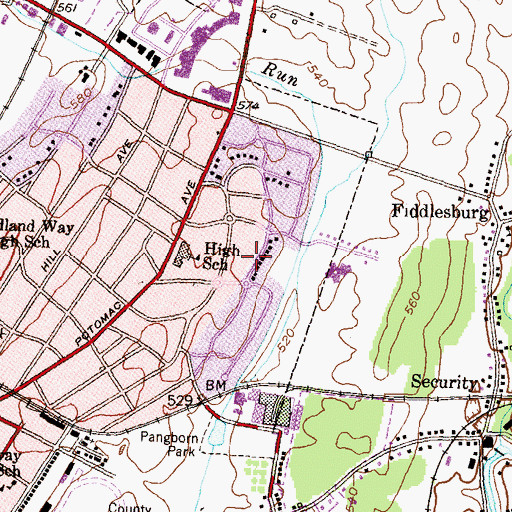 Topographic Map of Potomac Heights, MD