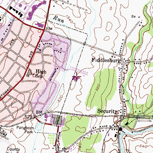 Topographic Map of Potomac Heights Elementary School, MD