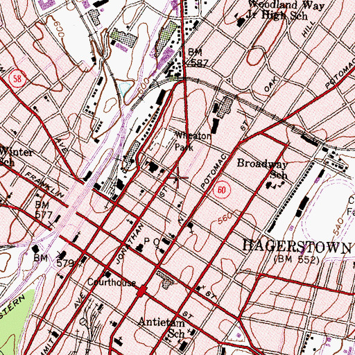 Topographic Map of Second Christian Church (historical), MD