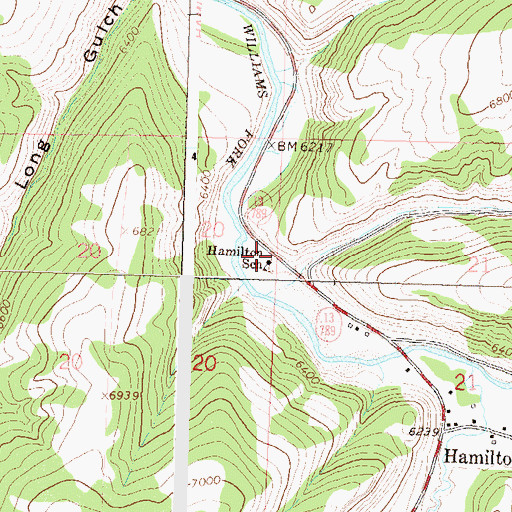 Topographic Map of Hamilton School, CO