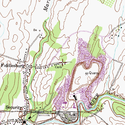 Topographic Map of Shiloh Graveyard, MD