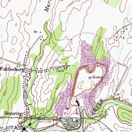 Topographic Map of Shiloh United Brethren Church, MD