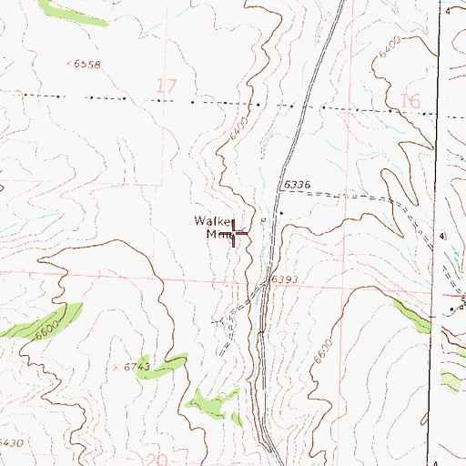 Topographic Map of Walker Mine, CO