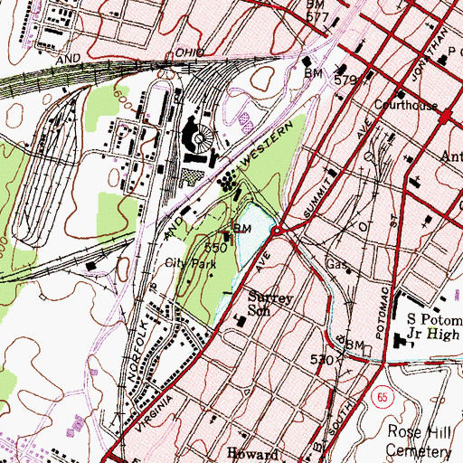 Topographic Map of Washington County Museum of Fine Arts, MD