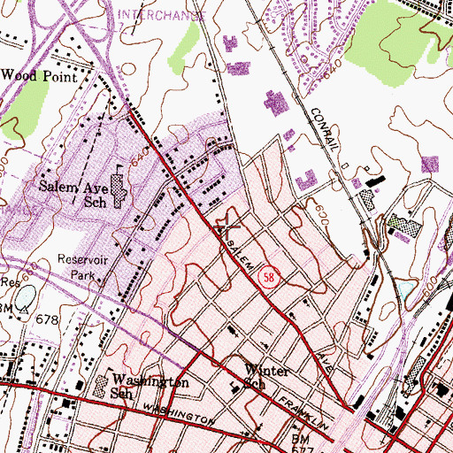 Topographic Map of West End Assembly of God Church, MD