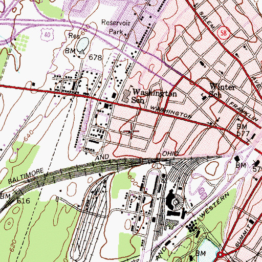 Topographic Map of West End Chapel, MD