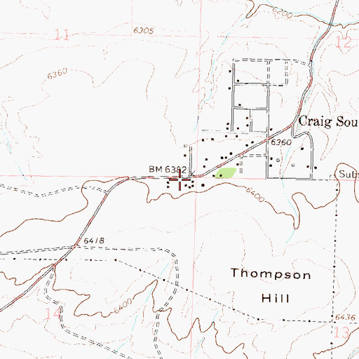 Topographic Map of Craig South Highlands, CO