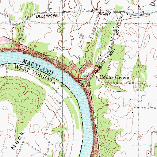 Topographic Map of Charles Mill, MD