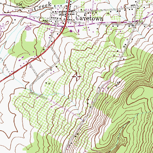 Topographic Map of Christ Reformed Cemetery, MD