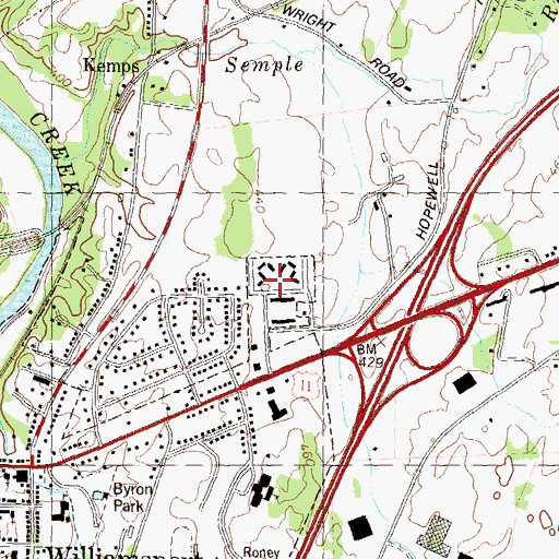 Topographic Map of Cloverton, MD