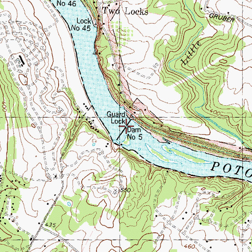 Topographic Map of Dam Number 5, MD