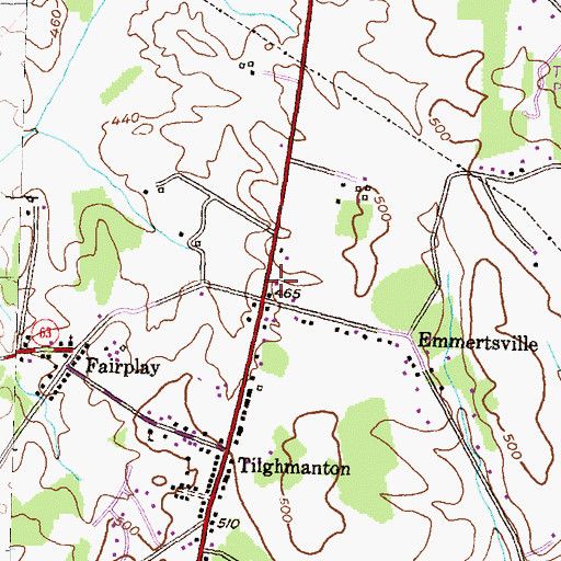 Topographic Map of Fairplay Post Office, MD