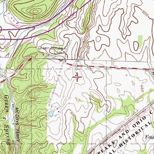 Topographic Map of Greenspring Hill, MD