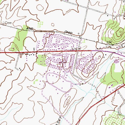 Topographic Map of Greenvale Village, MD