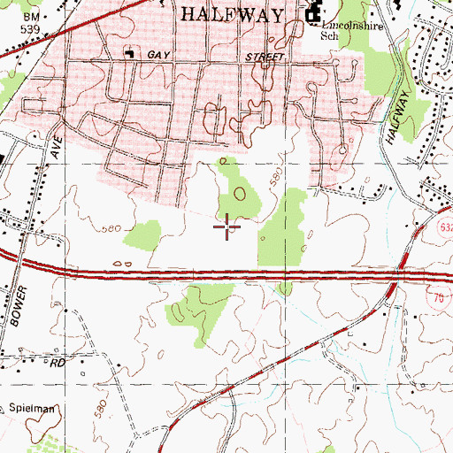 Topographic Map of Halfway County Park, MD