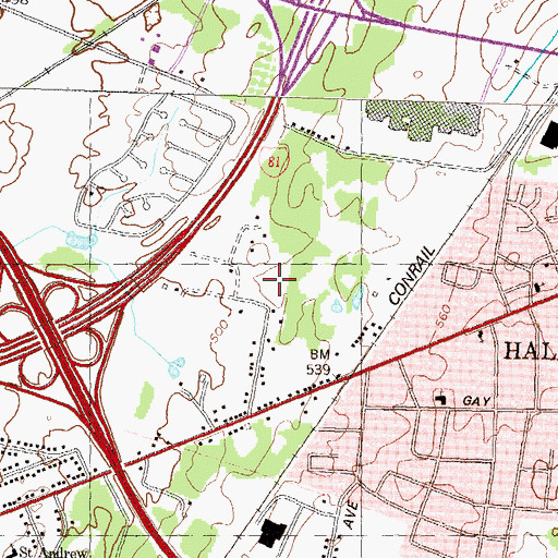 Topographic Map of Hickory Elementary School, MD