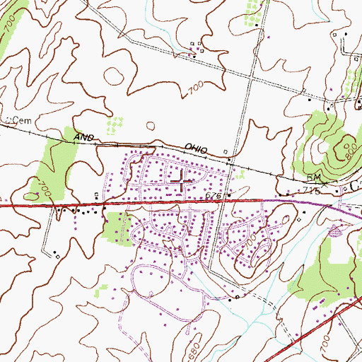 Topographic Map of Holiday Acres, MD