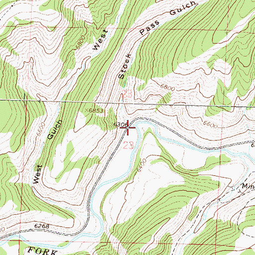 Topographic Map of Stock Pass Gulch, CO