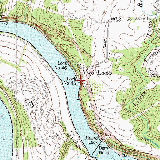 Topographic Map of Lock Number 45, MD
