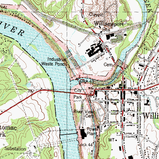 Topographic Map of Lock 45, MD