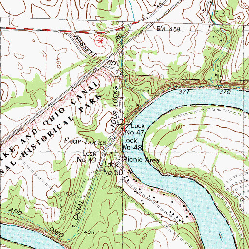 Topographic Map of Lock Number 47, MD