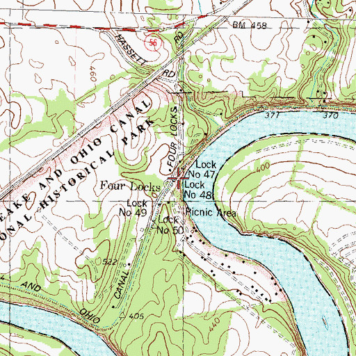 Topographic Map of Lock Number 48, MD