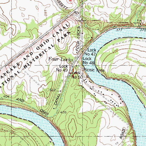 Topographic Map of Lock Number 50, MD