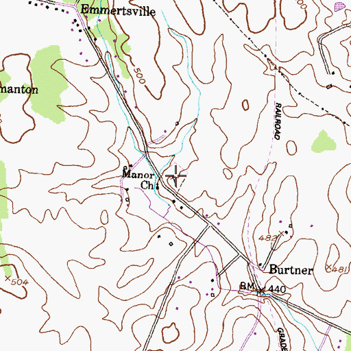 Topographic Map of Manor Cemetery, MD