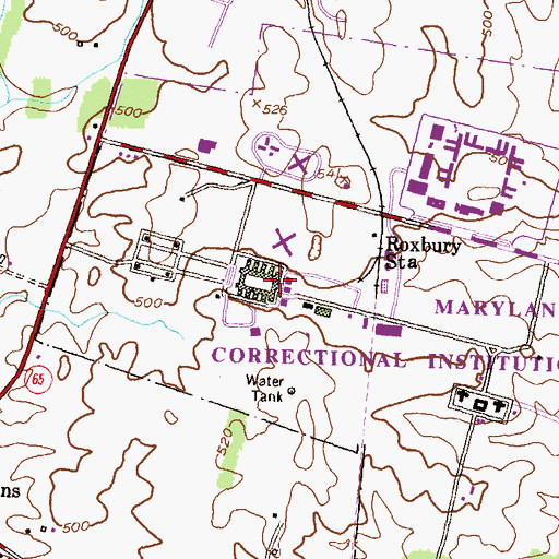 Topographic Map of Maryland Correctional Institution Hagerstown, MD