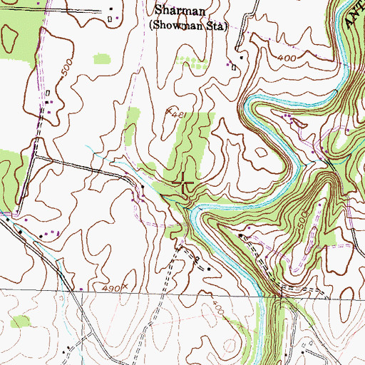 Topographic Map of Misty Mount Girl Scout Camp, MD