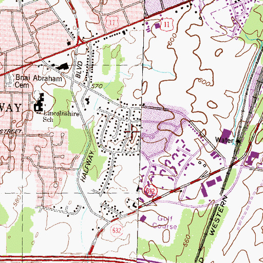 Topographic Map of Oak Ridge, MD