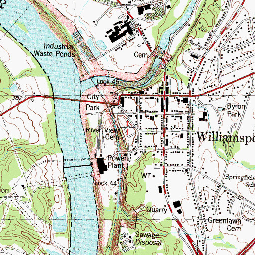 Topographic Map of River View Cemetery, MD