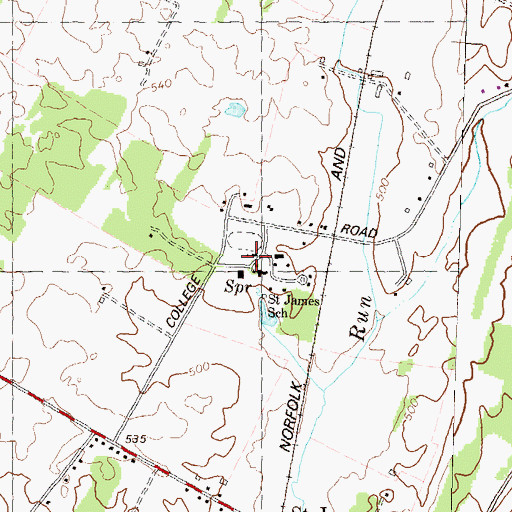 Topographic Map of Saint James Chapel, MD