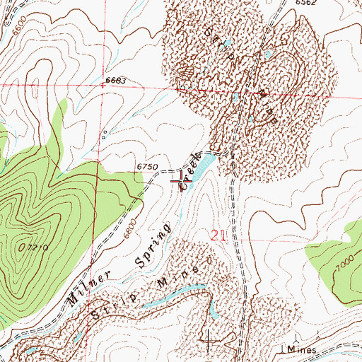 Topographic Map of Milner Spring Creek, CO