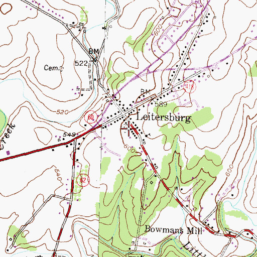 Topographic Map of Saint James Graveyard, MD