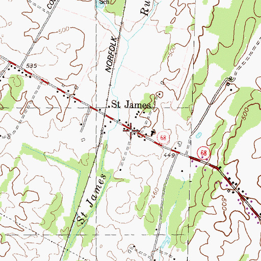 Topographic Map of Saint James Post Office, MD