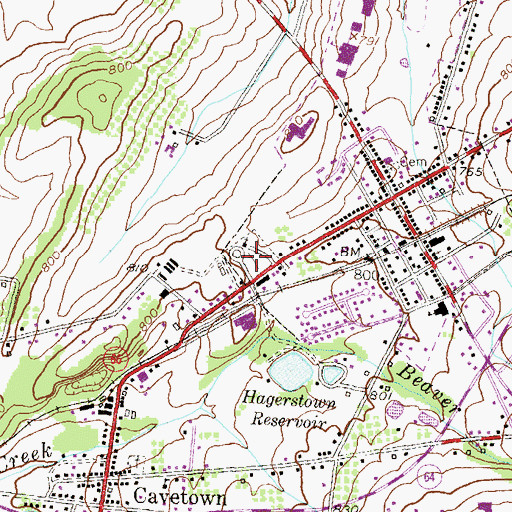 Topographic Map of Smithsburg Cemetery, MD