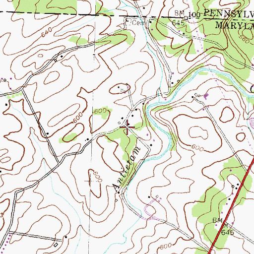 Topographic Map of Strites School (historical), MD