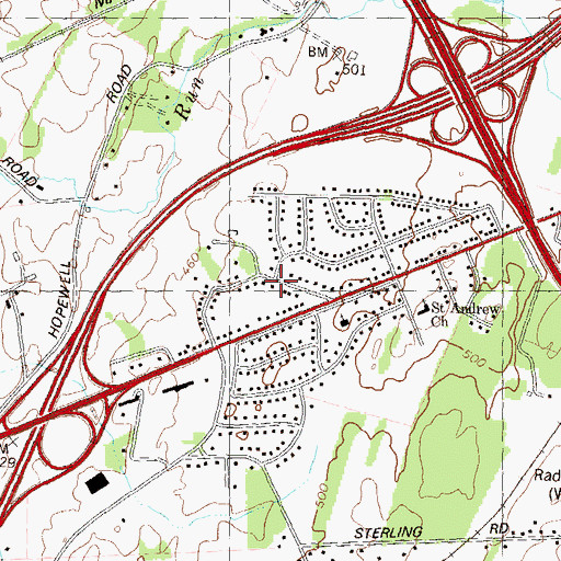 Topographic Map of Tammany Manor, MD