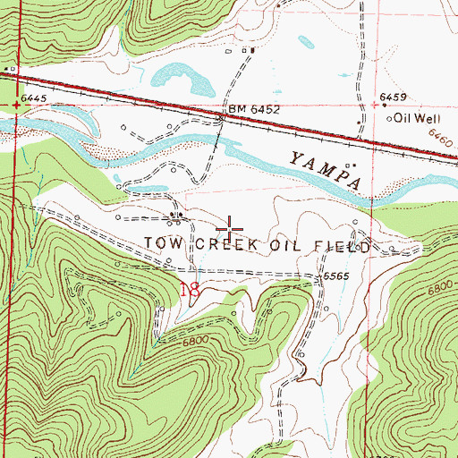 Topographic Map of Tow Creek Oil Field, CO