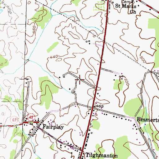 Topographic Map of Tilghmanton Heights, MD