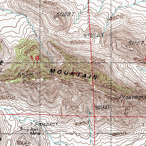 Topographic Map of Blue Mountain, AZ