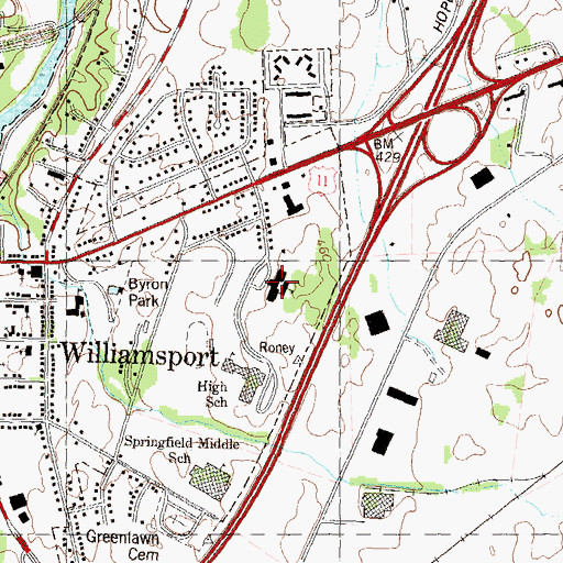Topographic Map of Williamsport Elementary School, MD
