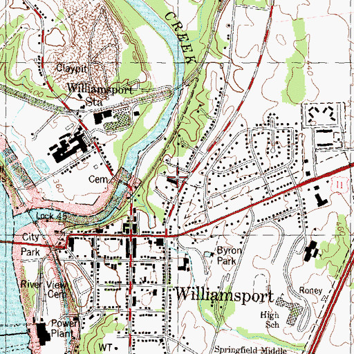 Topographic Map of Williamsport Sanitarium, MD