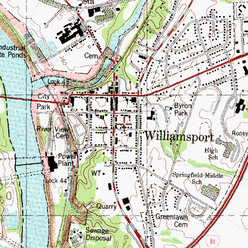 Topographic Map of Williamsport United Methodist Church, MD