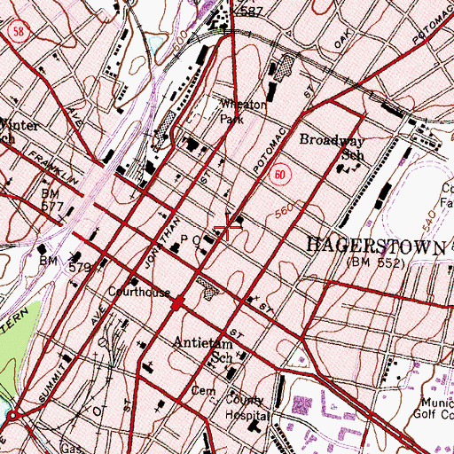 Topographic Map of Zion Cemetery, MD