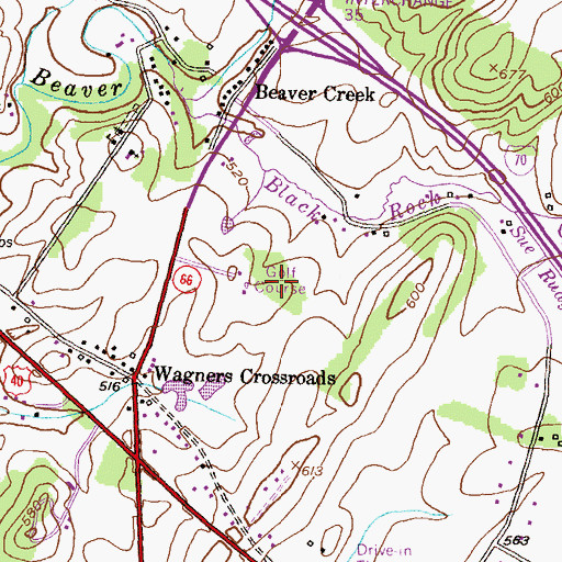 Topographic Map of Beaver Creek Country Club, MD