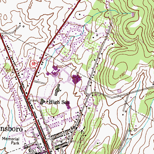 Topographic Map of Boonsboro Elementary School, MD