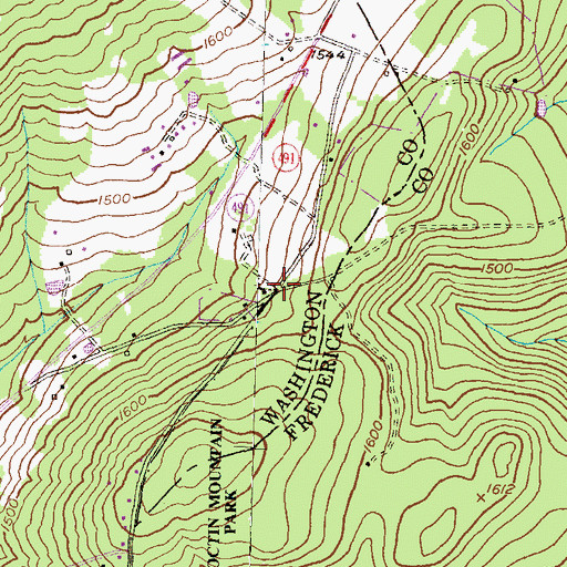 Topographic Map of Browns Store (historical), MD